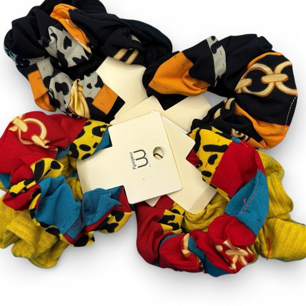Colorful Patterned Hair 8‎ piece Scrunchies Set**